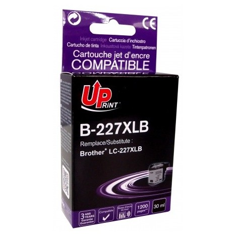 Uprint B-227B Noir, Cartouche compatible BROTHER LC-227BK - 1200 pages - 30ml