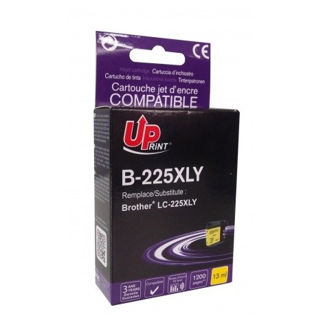 Uprint B-225Y Jaune, Cartouche compatible BROTHER LC-225Y - 1200 pages - 13ml