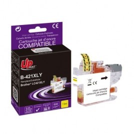 Uprint B-421XLY Jaune, Cartouche compatible BROTHER LC-421XLY - 500 pages - 7.5ml