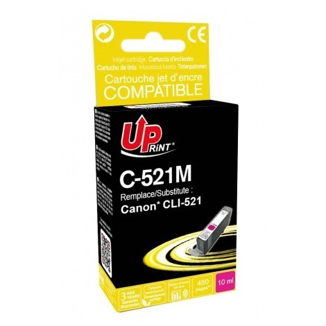 Uprint C-521M Magenta, Cartouche rechargée CANON CLI-521M - 450 pages - 10ml