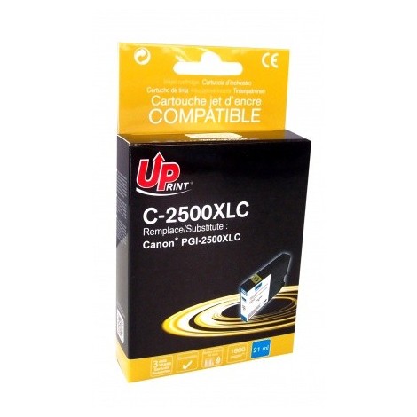 Uprint C-2500XLC Cyan, Cartouche compatible CANON PGI-2500C XL Grande Capacité - 1800 pages - 21ml