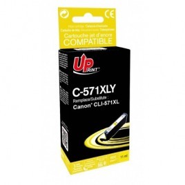 Uprint C-571XLY Jaune, Cartouche rechargée CANON CLI-571XLY Grande Capacité - 800 pages - 11ml