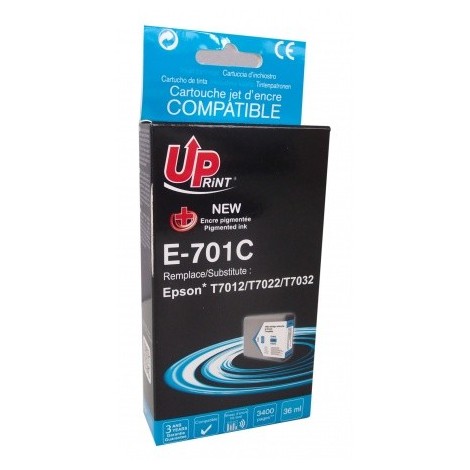 Uprint E-T701C Cyan T7012 XXL, Cartouche compatible EPSON T7012 - T7022 - T7032 - Pyramide - 3400 pages - 36ml