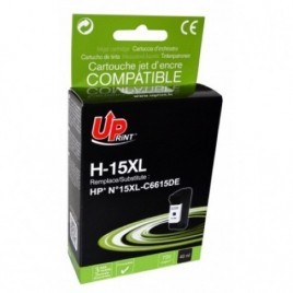 Uprint H-15XL Noir Recharge HP 15 XL C6615DE, Cartouche HP rechargée - 40ml