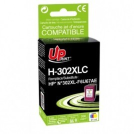 Uprint H-302XLC Couleur Recharge HP 302 XL F6U67AE, Cartouche HP rechargée Grande Capacité - 18ml - 400 pages