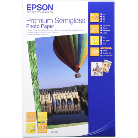 S041765 Papier 10x15cm photo EPSON Premium Semi-Glossy (50 feuilles, 251 g/m2)