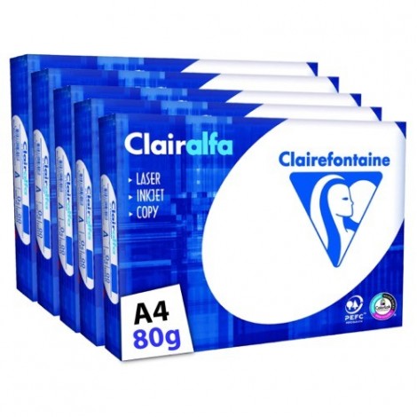 Carton de 5 ramettes de papier Clairefontaine A4-80g/m2