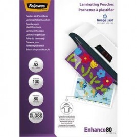 100 Pochettes à Plastifier A3 5306207 Fellowes - CRC53062 80 microns