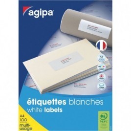 100 feuilles de 65 étiquettes 38x21,2 mm - Agipa 118990