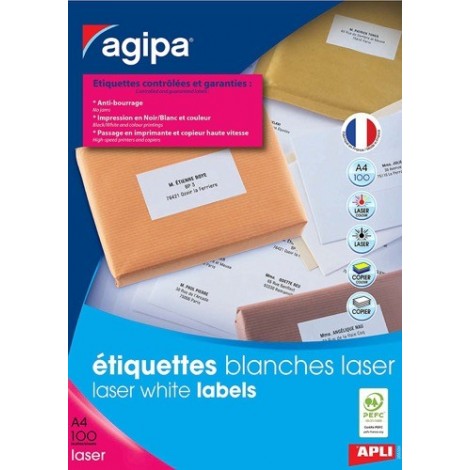 100 feuilles de 40 étiquettes 52,5x29,7 mm - Agipa 119061