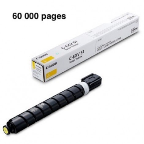 Toner Original CANON C-EXV51Y Jaune - 0484C002 - 60000 pages