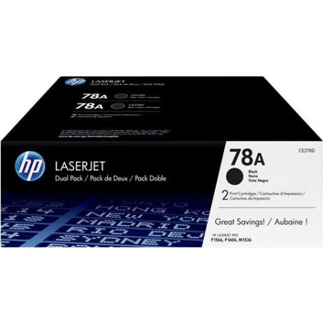 ORIGINAL HP Multipack Noir(e) CE278AD 78A Double pack: 2x CE278A - 2x 2 200 pages