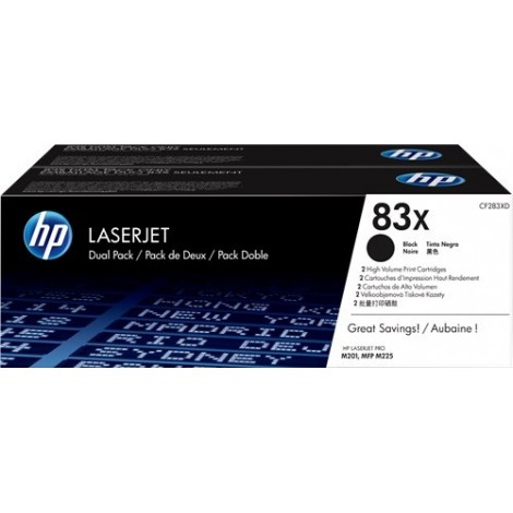 ORIGINAL HP Multipack Noir(e) CF283XD 83X - 2x 2 200 pages