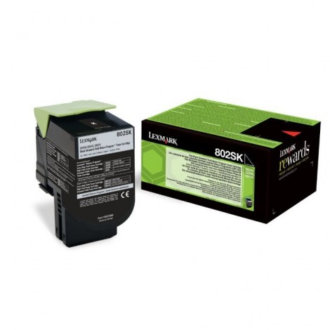 ORIGINAL LEXMARK 80C2SK0 - 802SK Noir - 2 500 pages