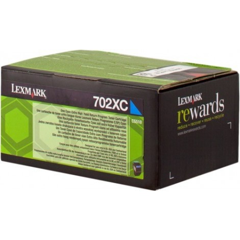 ORIGINAL Lexmark Toner cyan 70C2XC0 702XC ~4000 pages Retour ruban de cassette