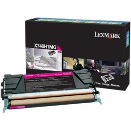 ORIGINAL Lexmark Toner magenta X748H1MG X748 ~10000 pages Retour ruban de cassette