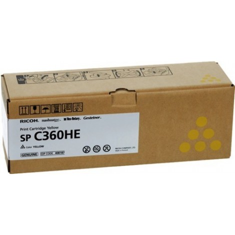 Toner Original Ricoh 408187 Jaune - SPC360HEY - 5000 Pages