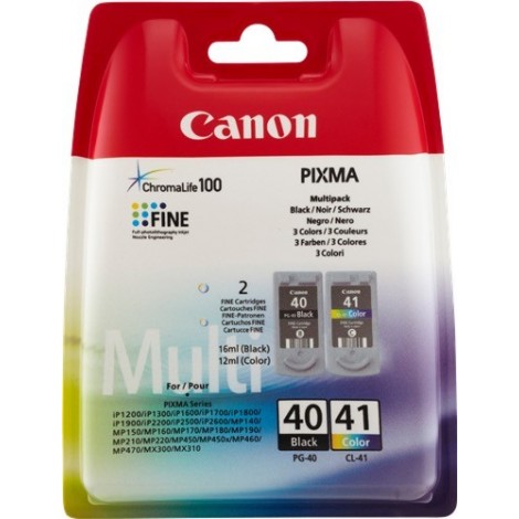 ORIGINAL Canon 0615B043 Multipack Noir(e) + Couleurs PG-40 + CL-41