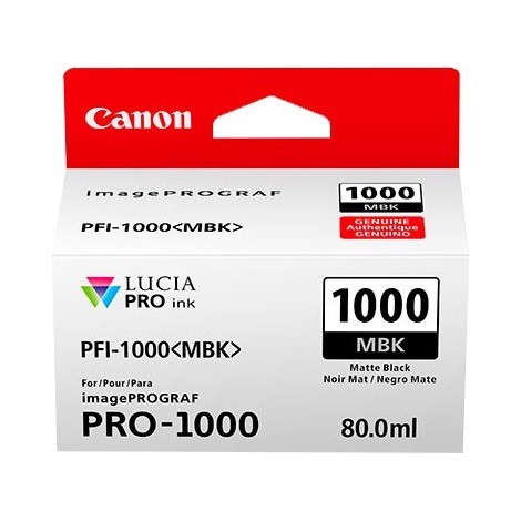 ORIGINAL Canon Cartouche d'encre Noir (mat) PFI-1000mbk 0545C001 80ml