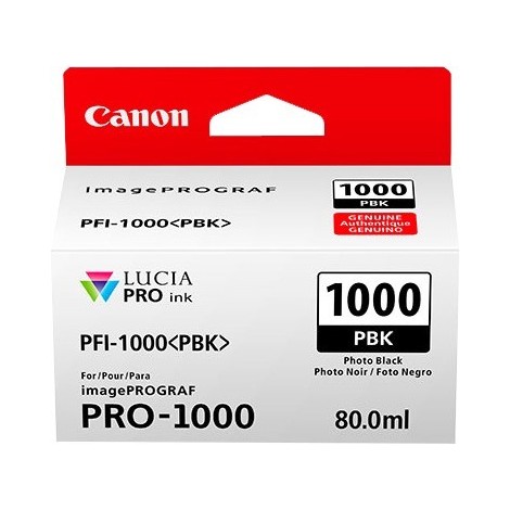 ORIGINAL Canon Cartouche d'encre Noir (photo) PFI-1000pbk 0546C001 80ml