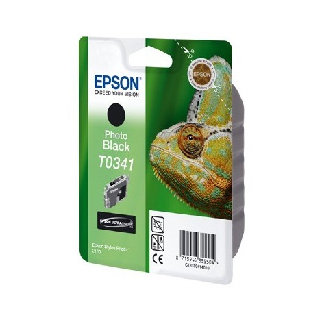 ORIGINAL EPSON T0341 Photo Noire - Caméléon - 17ml