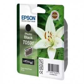 ORIGINAL EPSON T0591 Photo Noire - Orchidée - 13ml