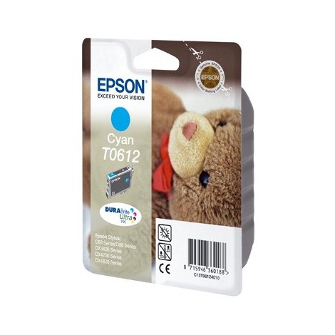 ORIGINAL EPSON T0612 Cyan - Ours en peluche - 8ml - 420 pages