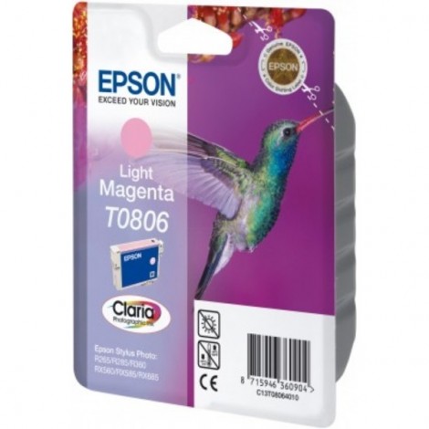 ORIGINAL EPSON T0806 Magenta clair - Colibri - 7.4ml - 685 pages