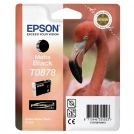 ORIGINAL EPSON T0878 Noire mat - Flamant Rose