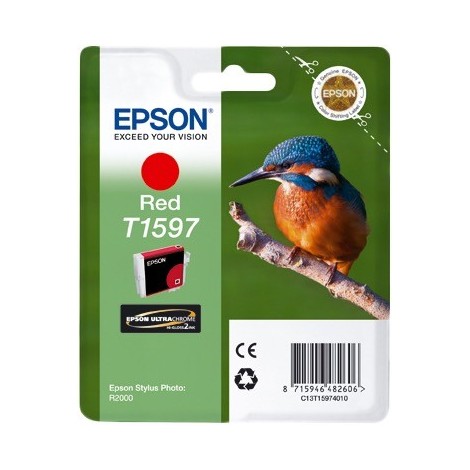 ORIGINAL EPSON T1597 Rouge - Martin-pêcheur - 17ml