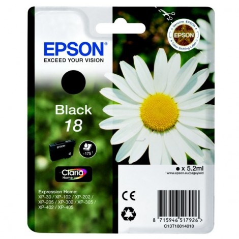 ORIGINAL EPSON T1801 Noire - Marguerite Paquerette - 5.2ml - 175 pages