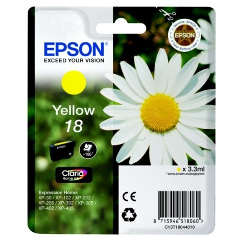 ORIGINAL EPSON T1804 Jaune - Marguerite Paquerette - 3.3ml - 180 pages