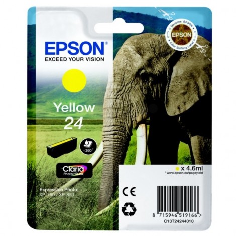 ORIGINAL EPSON T2424 Jaune - Eléphant - 4.6ml - 360 pages