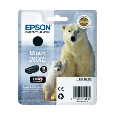 ORIGINAL EPSON T2621 XL Noire - Ours Polaire - 12.1ml - 500 pages