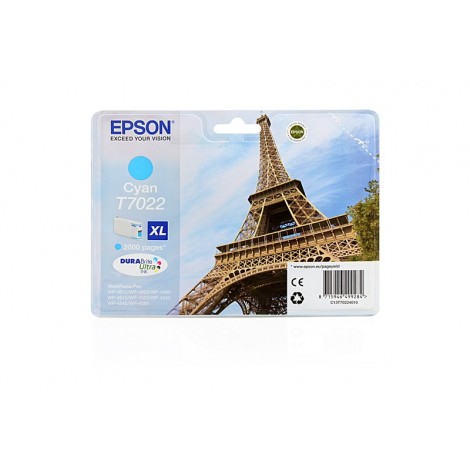 ORIGINAL EPSON T7022 Cyan - Tour Eiffel - 21.3ml - 2000 pages