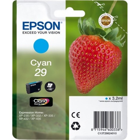 ORIGINAL EPSON T2982 Cyan - Fraise - 3.2ml - 180 pages