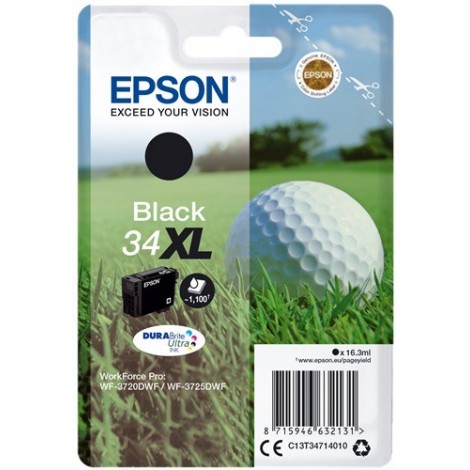 ORIGINAL EPSON T3471 XL Noire - Balle de Golf - 16.3ml - 1.100 pages