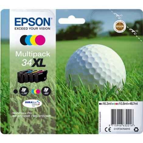 ORIGINAL EPSON T3476 XL Multipack - Balle de Golf - 16.3ml + 3x 10.8ml - 1.100 + 3x 950 pages