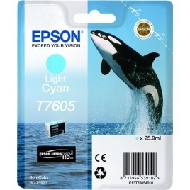 ORIGINAL EPSON T7605 Cyan clair - Orque - 25.9ml - 2.400 pages