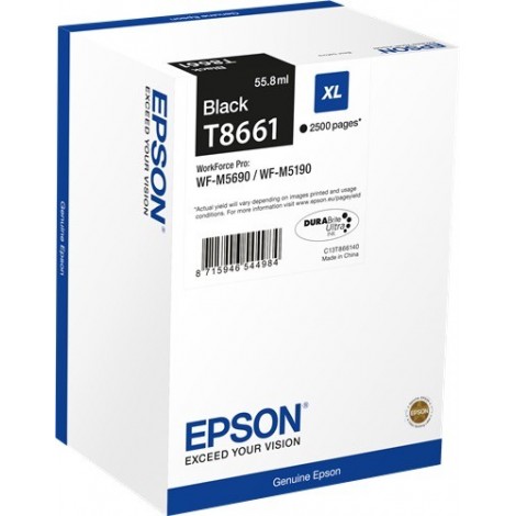 ORIGINAL EPSON T8661 Noir XL - 55.8ml - 2.500 pages