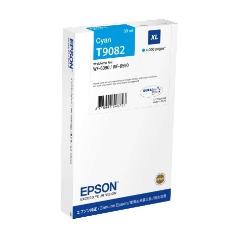 ORIGINAL EPSON T9082 XL Cyan (4000p) - 4 000 pages