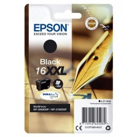 ORIGINAL Epson Cartouche d'encre noir C13T16814012 T1681 ~1000 pages 21.6ml XXL - Stylo Plume