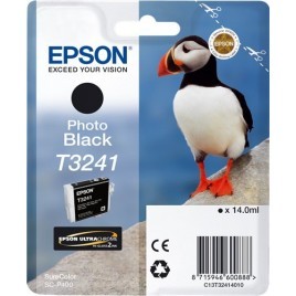 ORIGINAL Epson Cartouche d'encre Noir (photo) C13T32414010 T3241 ~4200 pages 14ml  - Oiseau Macareux