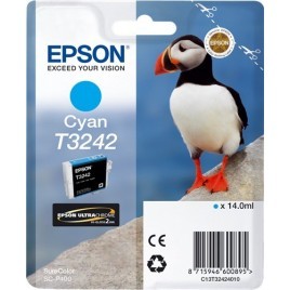 ORIGINAL Epson Cartouche d'encre Cyan C13T32424010 T3242 ~980 pages 14ml  - Oiseau Macareux