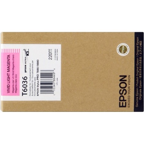 ORIGINAL Epson Cartouche d'encre Magenta(clair, vivid) C13T603600 T6036 220ml