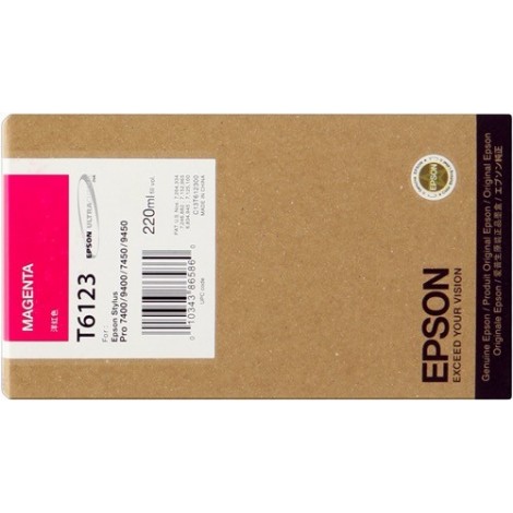 ORIGINAL Epson Cartouche d'encre magenta C13T612300 T6123 220ml