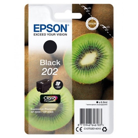 ORIGINAL EPSON 202 Noir - C13T02E14010 - Kiwi - 6.9ml - 250 pages