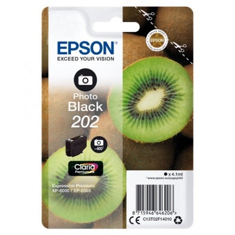 ORIGINAL EPSON 202 Noir PHOTO - C13T02F14010 - Kiwi - 4.1ml - 400 pages