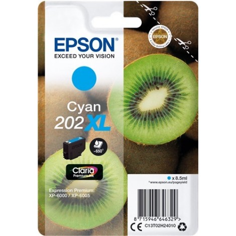 ORIGINAL EPSON 202XL Cyan - C13T02H24010 - Kiwi - 8.5ml - 650 pages