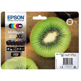 Multipack ORIGINAL EPSON 202 XL - C13T02G74010 - 5 cartouches - Kiwi - 47.2ml - 550 + 800 + 3x 650 pages